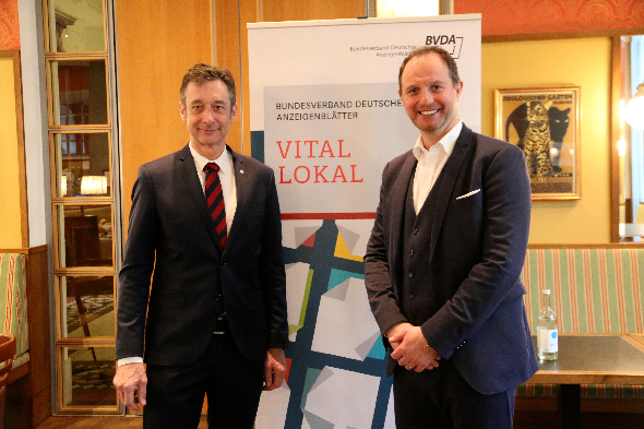 Dr. Christoph Hoffmann, MdB und BVDA-Geschäftsführer Dr. Jörg Eggers beim Frühstücksdialog "VITAL LOKAL". Foto: BVDA